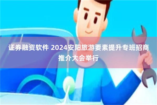 证券融资软件 2024安阳旅游要素提升专班招商推介大会举行