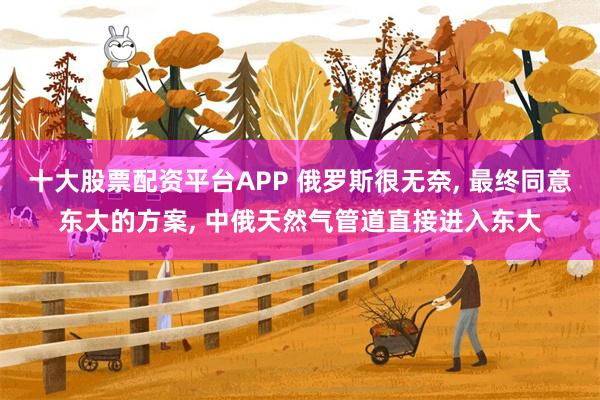 十大股票配资平台APP 俄罗斯很无奈, 最终同意东大的方案, 中俄天然气管道直接进入东大