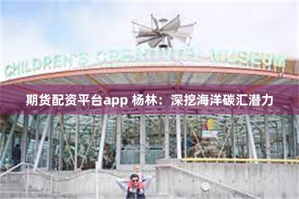 期货配资平台app 杨林：深挖海洋碳汇潜力